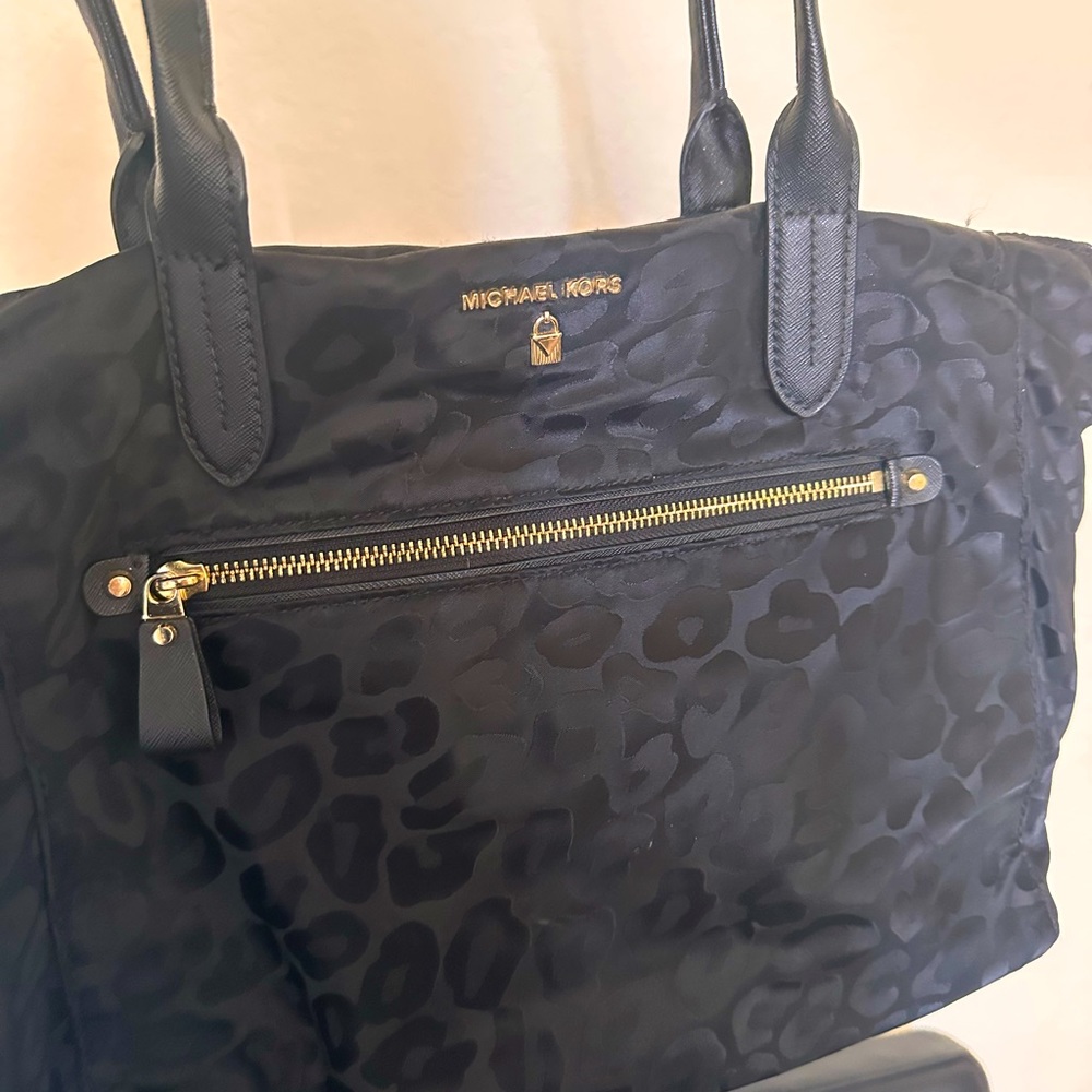 Michael Kors black leopard print bag